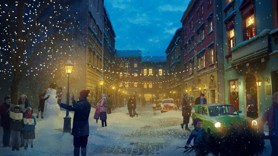 Tradisjonell julestemning med snø og lys og forventning er ett av gjennomgangstemaene i Qvisten Animations «Jul med Astrid Lindgren». Tradisjonell julestemning med snø og lys og forventning er ett av gjennomgangstemaene i Qvisten Animations «Jul med Astrid Lindgren».