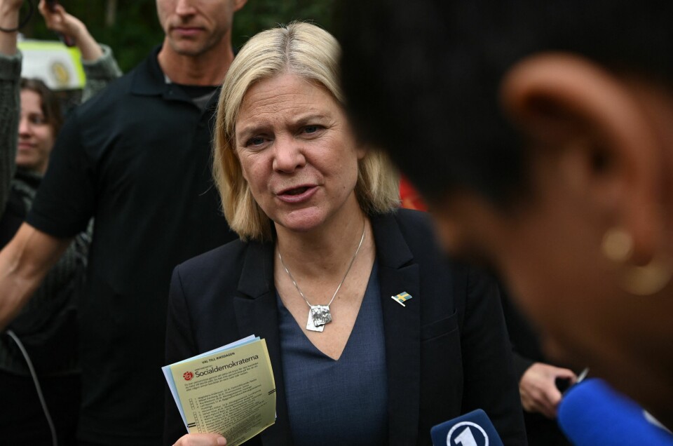 Sveriges statsminister Magdalena Andersson kjemper for å få partiet sitt gjenvalgt for tredje gang. Sveriges statsminister Magdalena Andersson kjemper for å få partiet sitt gjenvalgt for tredje gang.
