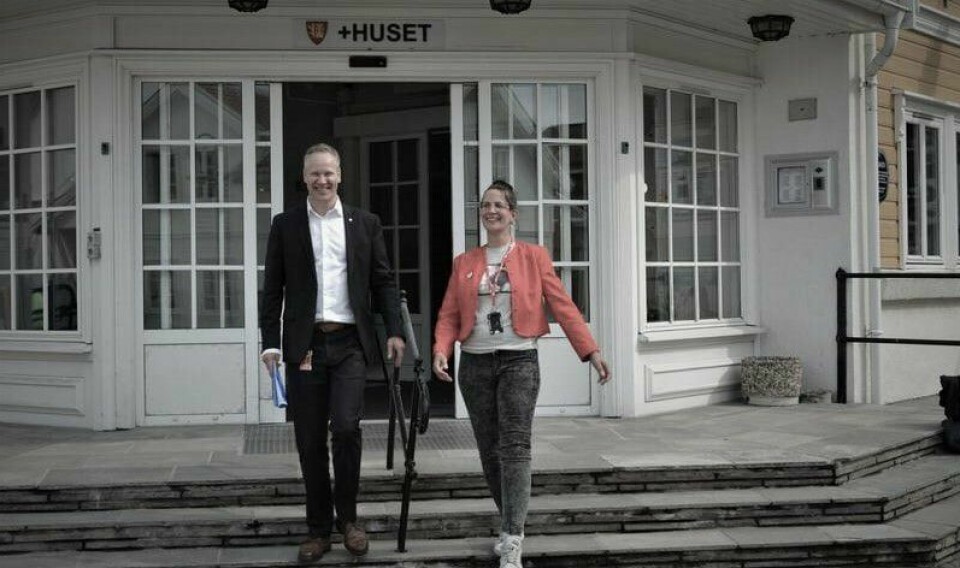 «Hvorfor har det ikke blitt bygd ett eller flere boligkompleks à la Holmen eldresenter?» skriver Trond Svandal (V). Her foto fra 2019 og presentasjon av prosjektet «Holmen II».