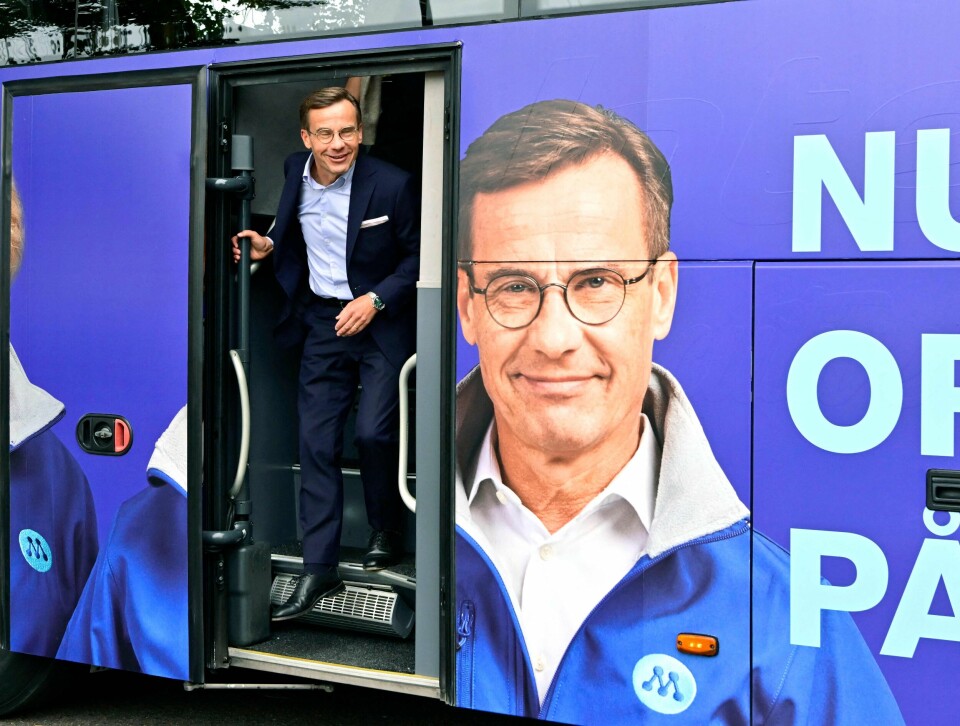 Moderaternas partileder Ulf Kristersson håper på regjeringsbytte etter søndagens valg. Moderaternas partileder Ulf Kristersson håper på regjeringsbytte etter søndagens valg.