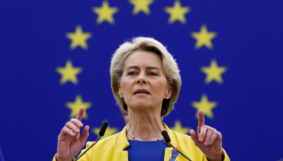 EU-kommisjonens president Ursula von der Leyen holder state of the Union-talen til Europaparlamentet i Strasbourg, Frankrike, 14. september 2022.