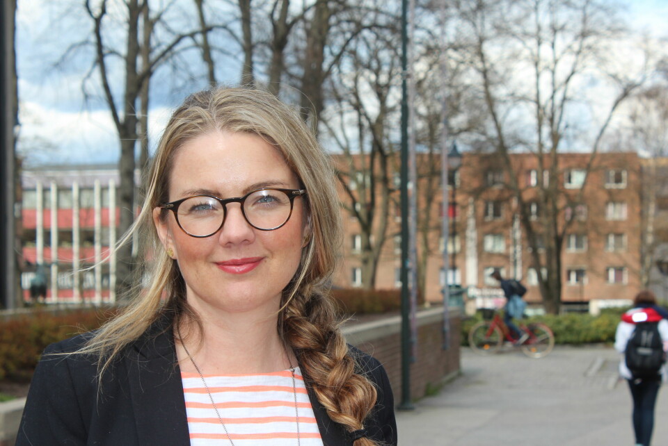 Cecilie Agnalt, komitéleder kultur, Viken fylkeskommune. Cecilie Agnalt, Østfold Ap. Her ved Kirkeparken og rådhuset i Moss.