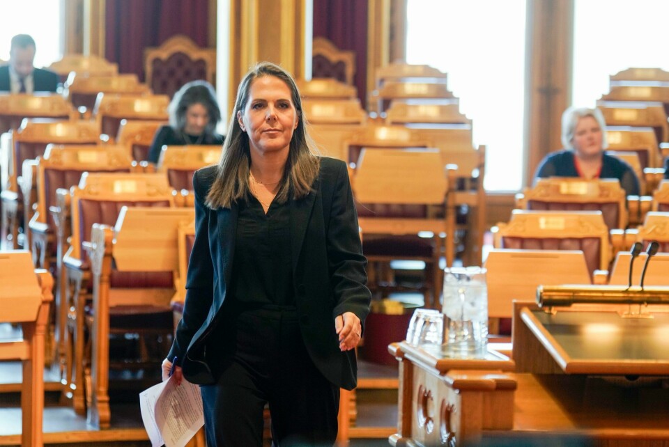 Lene Westgaard-Halle (H) under debatten om inntektsberegningen for landbruket i stortingssalen. Lene Westgaard-Halle (H) under debatten om inntektsberegningen for landbruket i Stortingssalen.Foto: Heiko Junge / NTB