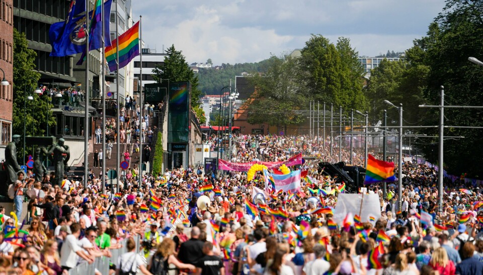 Omtrent 85.000 personer deltok i Pride-paraden i Oslo i fjor. PST har nå lagt fram en trusselvurdering for årets Pride-måned. Prideparaden gikk fra Grønland til Pride Park i Oslo.Foto: Javad Parsa / NTB