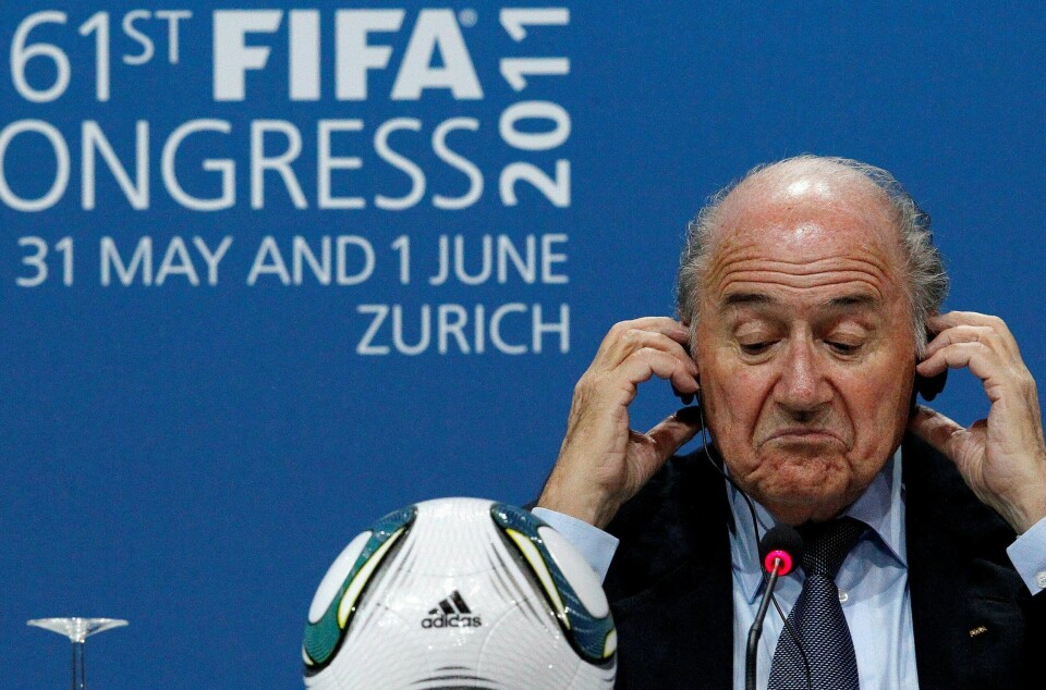 FIFA-president Sepp Blatter ble selv avlyttet i aksjonen som har felt FIFA-toppene. Nå spørs det om skandalen påvirker hans stlling. FOTO: ARND WIEGMANN/ NTB SCANPIX