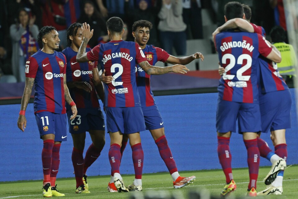 Lamine Yamal scoret for Barcelona. Lamine Yamal scoret for Barcelona. Foto: Joan Monfort / AP / NTB