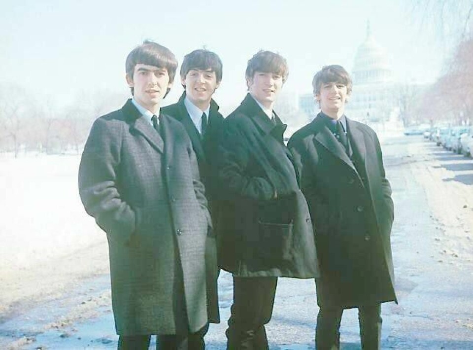 The Beatles en kald dag i Washington DC i februar 1964. FOTO: APPLE CORPS LT