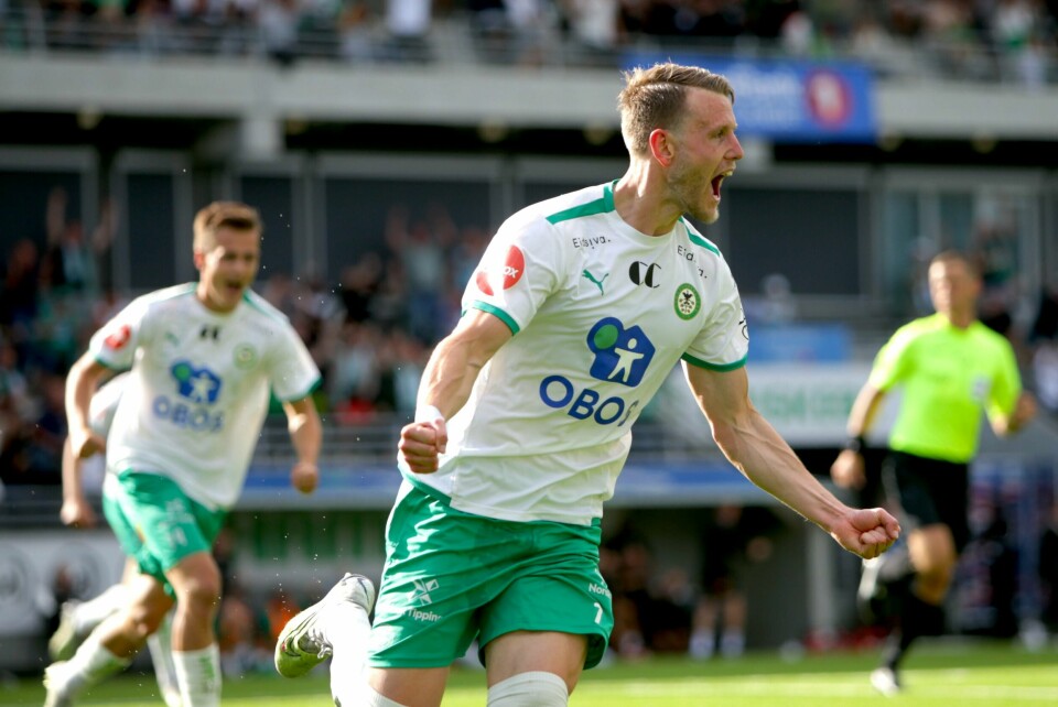 HamKams Kristian Onsrud jubler etter 2-0-målet mot Stabæk. Det ble til slutt 3-2 til Kamma. Foto: Christoffer Andersen / NTB HamKams Kristian Onsrud jubler etter 2-0-målet mot Stabæk. Det ble til slutt 3-2 til Kamma. Foto: Christoffer Andersen / NTB