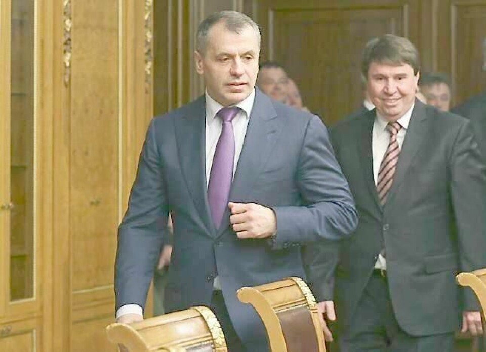 Den prorussiske, nyvalgte statsministeren på Krim, Sergej Aksyonov. FOTO: ALEXANDER SHALGIN/NTB SCANPIX