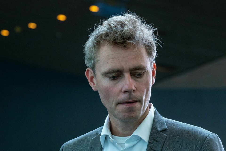 Ola Borten Moe under Senterpartiets landsmøte i Trondheimi mars. Senterpartiet nestleder Ola Borten Moe tar et oppgjør med penge- og tidsbruken på offentlige byggeprosjekter. Foto: Joakim Halvorsen / NTB