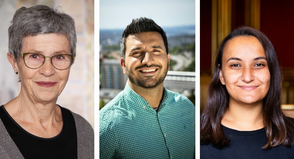 Fra venstre: Maren Rismyhr, Siavash Mobasheri og Seher Aydar To kvinner og en mann