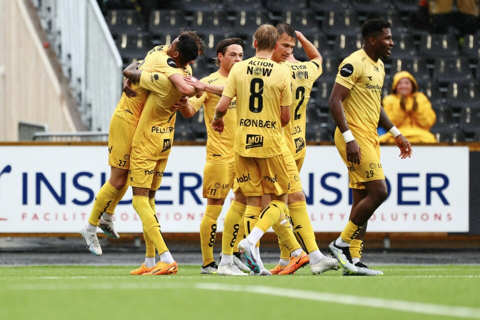Bodø/Glimt kunne juble etter Sondre Sørlis 2-1-scoring mot Haugesund i Eliteserien søndag Bodø/Glimt kunne juble etter Sondre Sørlis 2-1-scoring mot Haugesund i Eliteserien søndag. Foto: Mats Torbergsen / NTB