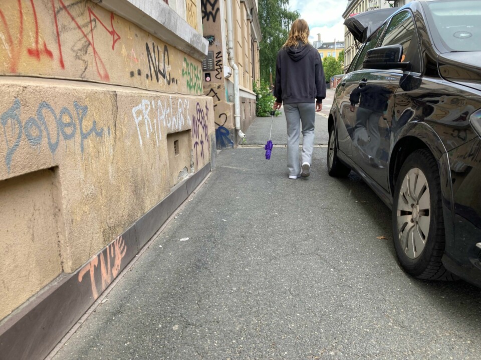 «Det er forbudt å kjøre på fortau eller gangvei» går det fram av trafikkreglene. Det er også «forbudt å stanse helt eller delvis på fortau, gangvei eller sykkelvei», men det er langt fra alle bilførere som respekterer disse forbudene. «Det er forbudt å kjøre på fortau eller gangvei» går det fram av trafikkreglene. Det er også «forbudt å stanse helt eller delvis på fortau, gangvei eller sykkelvei», men det er langt fra alle bilførere som respekterer disse forbudene.
