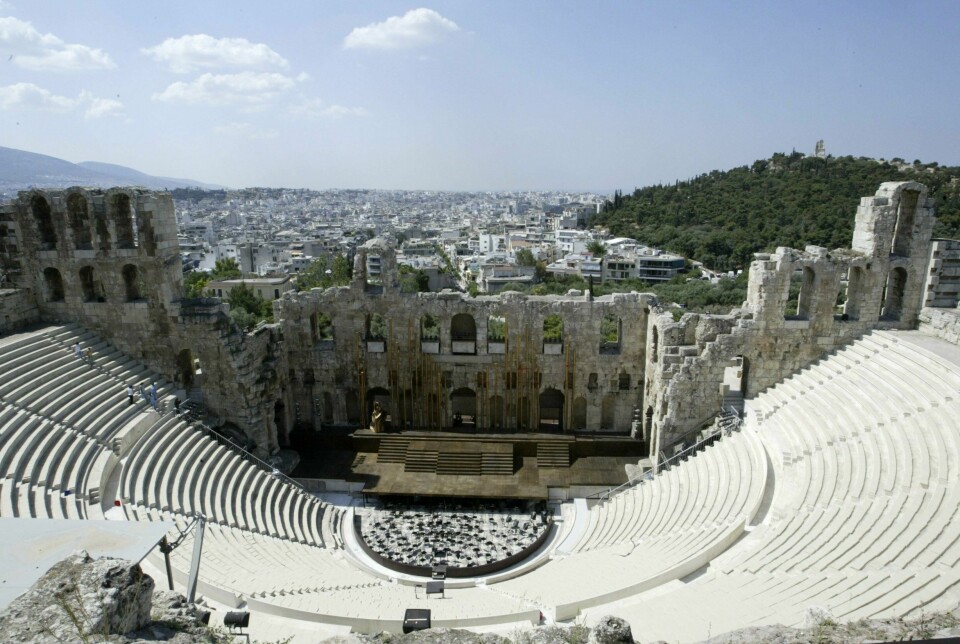 Aten sett fra Akropolis. (LØRDAG) Foto: Bjørn Sigurdsøn / NTB