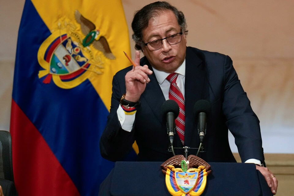 Colombias president Gustavo Petro bekrefter lørdag at hans sønn Nicolas har blitt pågrepet for hvitvasking og ulovlig berikelse knyttet til hans valgkamp i 2022. Foto: Fernando Vergara / AP / NTB Colombias president Gustavo Petro bekrefter lørdag at hans sønn Nicolas har blitt pågrepet for hvitvasking og ulovlig berikelse knyttet til hans valgkamp i 2022. Foto: Fernando Vergara / AP / NTB