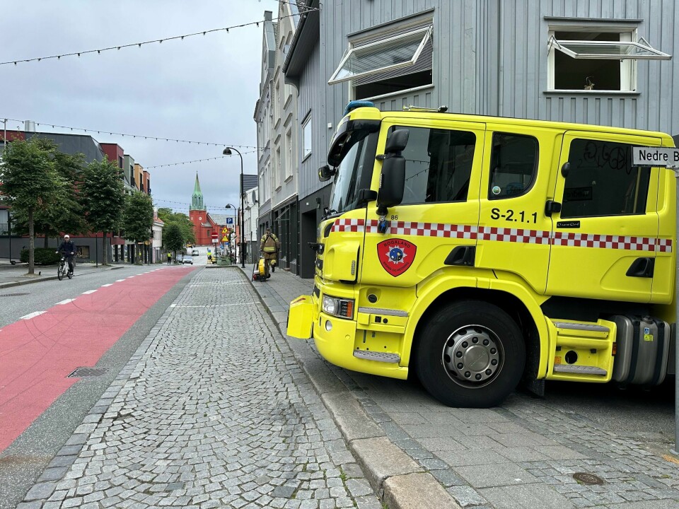 Det brant i ventilasjonsanlegget til en bygning i Pedersgata i Stavanger torsdag morgen. Det brant i ventilasjonsanlegget til en bygning i Pedersgata i Stavanger torsdag morgen.
