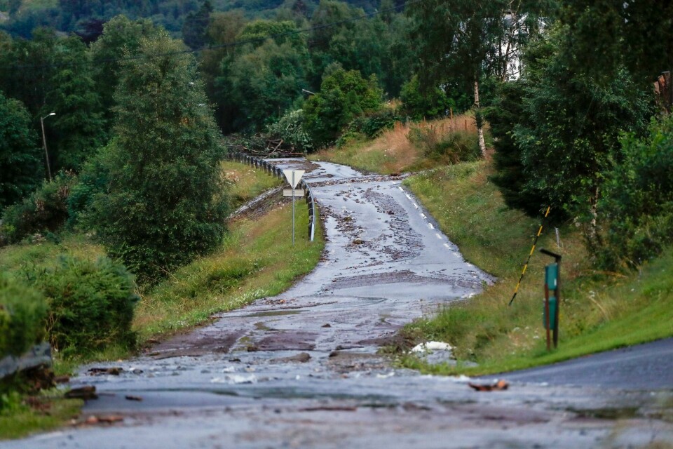 Vistdalen i Molde kommune etter at det gikk flere jordskred søndag. Vistdalen i Molde kommune etter at det gikk flere jordskred søndag.