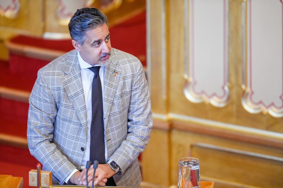 Utdanningspolitisk talsperson for Venstre, og tidligere kulturminister Abid Raja er blant dem som støttet studentenes kritikk av Ola Borten Moe. Venstre stemmer mot tvungen lønnsnemnd i lærarstreiken når Stortinget debatterer saka tysdag, opplyser Abid Raja. Foto: Annika Byrde / NTB / NPK