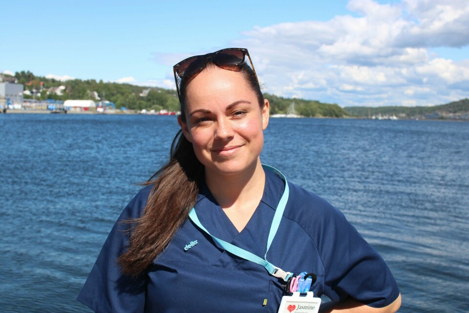 Jasmine Hugger, helsefagarbeider i hjemmetjenesten i Moss kommune mener medvirkning og tilrettelegging er nøkkelord for å holde folk friske. Jasmine Hugger, helsefagarbeider i hjemmetjenesten i Moss kommune.