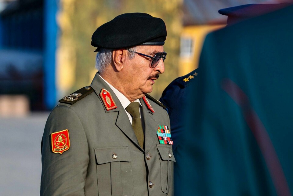 Den libyske opprørsgeneralen Khalifa Hafta, ankom Moskva 26. september. Den libyske opprørsgeneralen Khalifa Hafta, ankom Moskva 26. september.