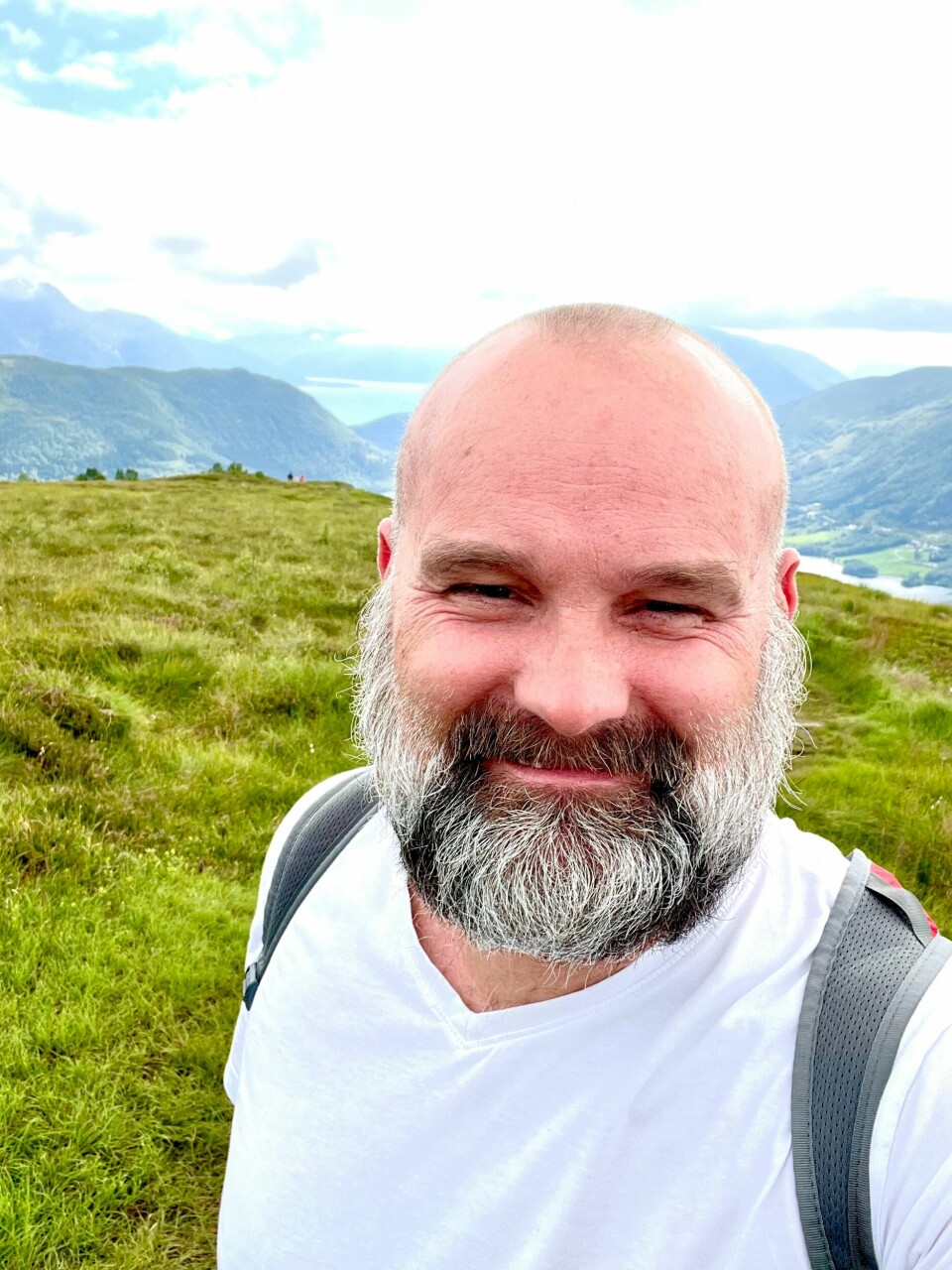 Ole Eivind Henden tok dette bilde av seg selv på tur, like før hjerteinfarktet. Ole Eivind Henden. KUN TIL EN SAK.