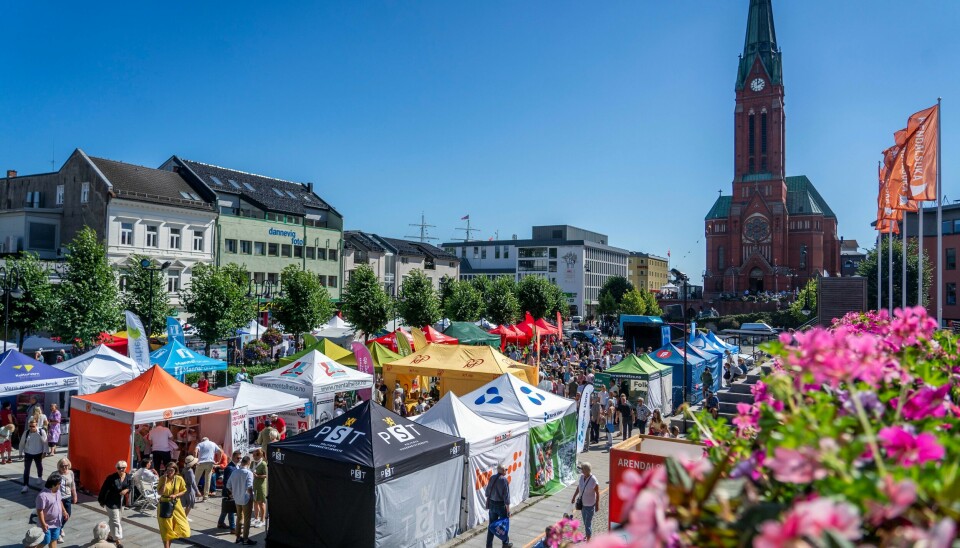 Torsdag ble det oppdaget en drone som fløy ulovlig over Arendalsuka. Torsdag ble det oppdaget en drone som fløy ulovlig over Arendalsuka. Foto: Heiko Junge / NTB