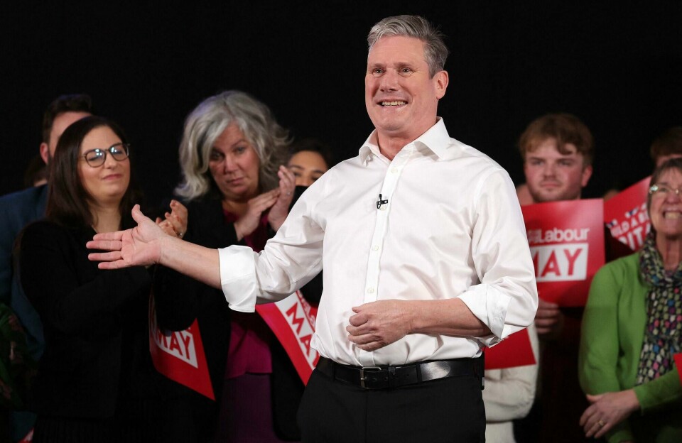 Labour-leder Keir Starmer kan bli statsminister etter valget i Storbritannia neste år. Her er han på et valgmøte i London i mars, før lokalvalgene som ble holdt i mai. Labour-leder Keir Starmer kan bli statsminister etter valget i Storbritannia neste år. Her er han på et valgmøte i London i mars, før lokalvalgene som ble holdt i mai.