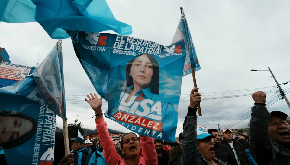 Favoritt Luisa González tok en tidlig ledelse da tellingen av stemmer startet etter søndagens valg i Ecuador. Favoritt Luisa González tok en tidlig ledelse da tellingen av stemmer startet etter søndagens valg i Ecuador. Foto: Dolores Ochoa / AP / NTB