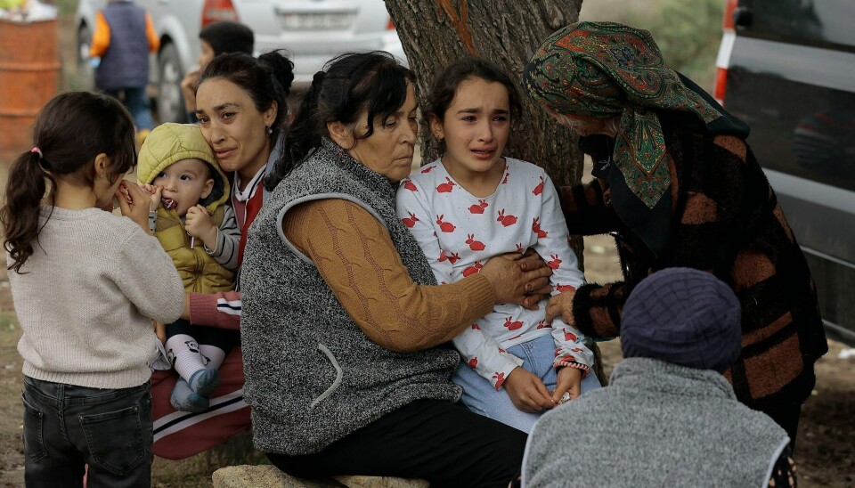 Etniske armenere fra Nagorno-Karabakh etter å ha flyktet til Kornidzor i Syunik-regionen i Armenia. Etniske armenere fra Nagorno-Karabakh etter å ha flyktet til Kornidzor i Syunik-regionen i Armenia. Foto: Vasily Krestyaninov / AP / NTB