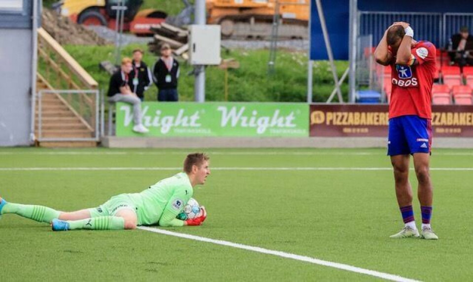 Johnny Buduson og Skeid skapte nesten ingenting på Høddvoll lørdag. Bildet er fra forrige kamp. Johnny Buduson og Skeid skapte nesten ingenting på Høddvoll lørdag. Bildet er fra forrige kamp.