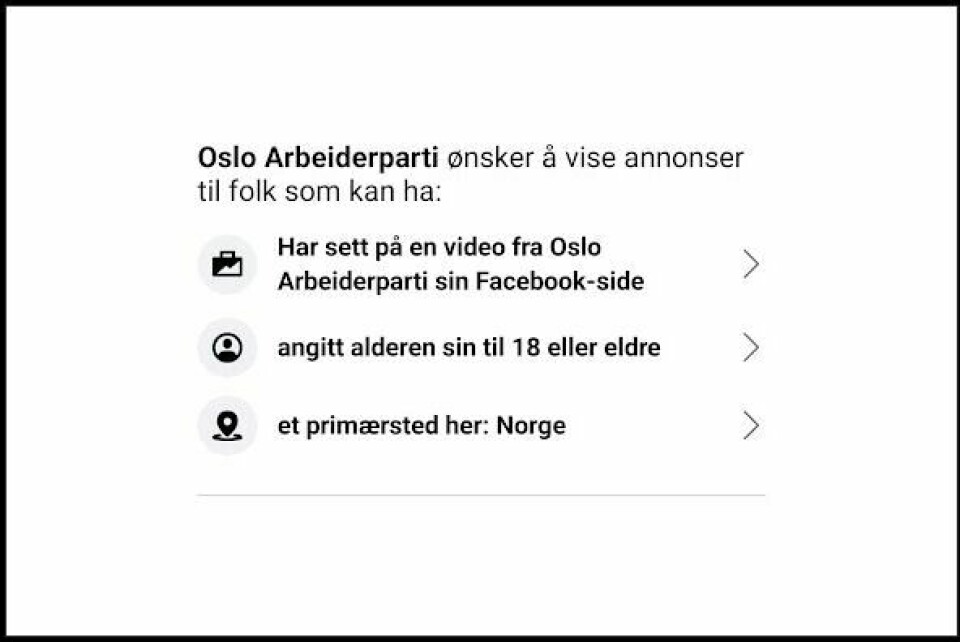 Oslo Ap-annonse på Facebook. Oslo Ap-annonse på Facebook.