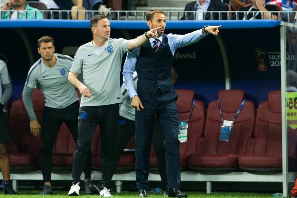 Englands trener Gareth Southgate (t.h.) har tatt ut sin tropp til kampene mot Ukraina og Skottland. Englands trener Gareth Southgate (t.h.) har tatt ut sin tropp til kampene mot Ukraina og Skottland.
Foto: Svein Ove Ekornesvåg / NTB