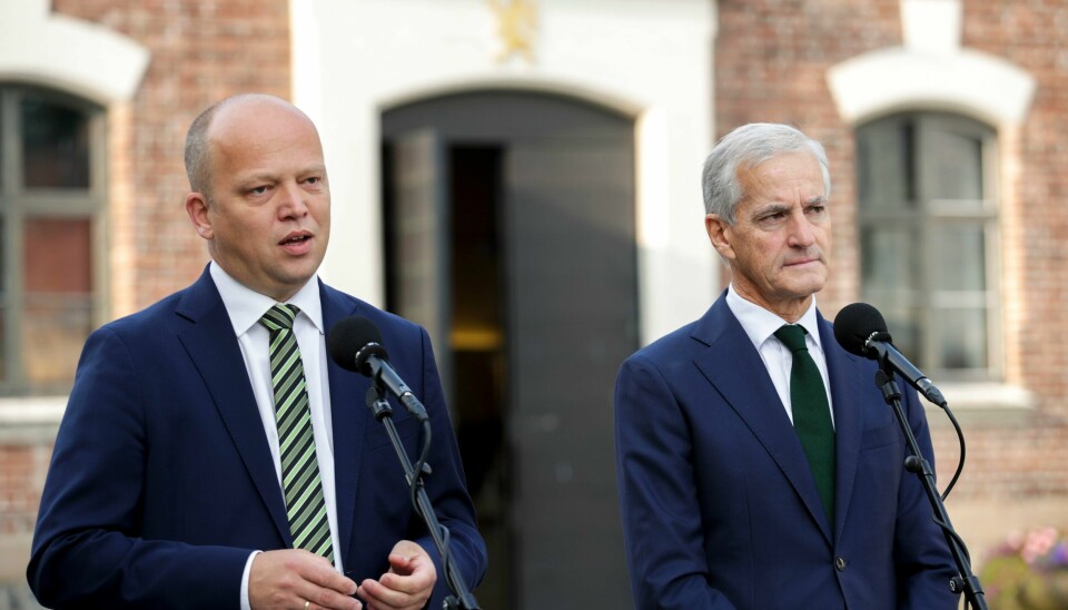 Statsminister Jonas Gahr Støre og finansminister Trygve Slagsvold Vedum orienterte torsdag i runder vendinger i forkant av regjeringens budsjettkonferanse. Pressekonferanse med statsminister Jonas Gahr Støre og finansminister Trygve Slagsvold Vedum i samband med budsjettkonferansen til regjeringa.Foto: Emilie Holtet / NTB / NPK