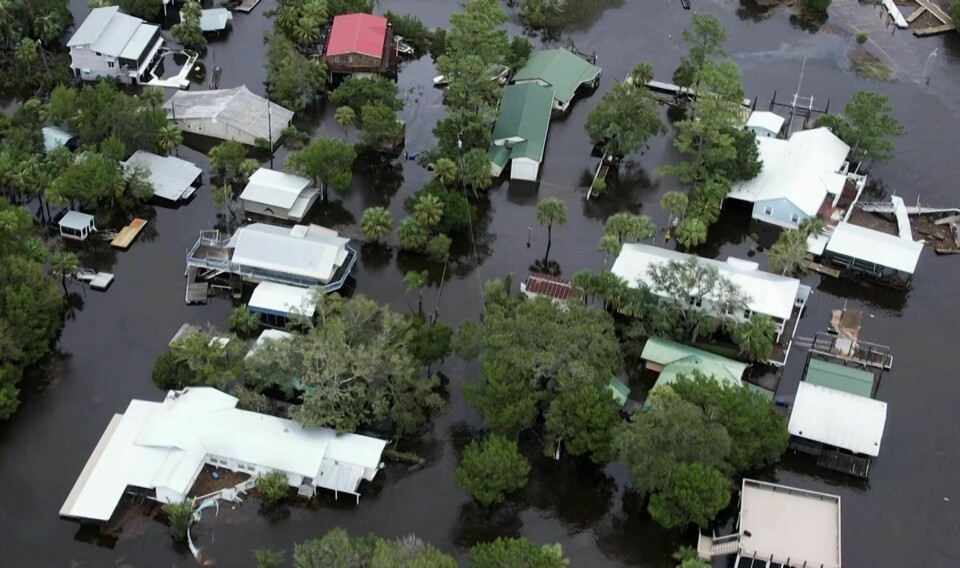 I Steinhatchee nordvest i Florida er boliger oversvømt etter orkanen Idalia. Etter å ha ført med seg store ødeleggelser, har Idalia forlatt Florida og truffet Georgia som en tropisk storm. I Steinhatchee nordvest i Florida er boliger oversvømt etter orkanen Idalia. Etter å ha ført med seg store ødeleggelser, har Idalia forlatt Florida og truffet Georgia som en tropisk storm. Foto: Daniel Kozin / AP / NTB