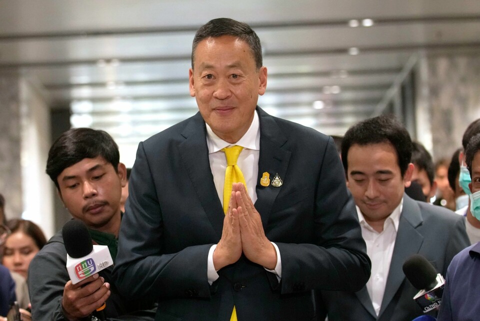 Thailands konge ga lørdag grønt lys til statsminister Srettha Thavisins regjering. Thailands konge ga lørdag grønt lys til statsminister Srettha Thavisins regjering. Foto: Sakchai Lalit / AP / NTB
