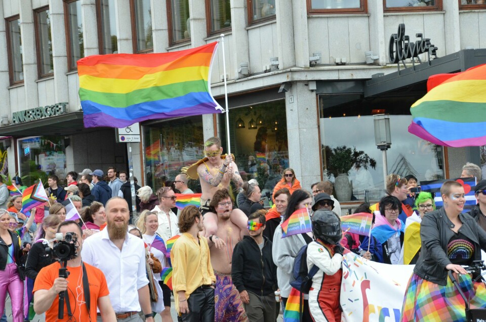 Det var fargerikt i Stavanger sentrum lørdag ettermiddag under Pride-paraden, fra sentrum til Tou Scene. Det var fargerikt i Stavanger sentrum lørdag ettermiddag under Pride-paraden, fra sentrum til Tou Scene.