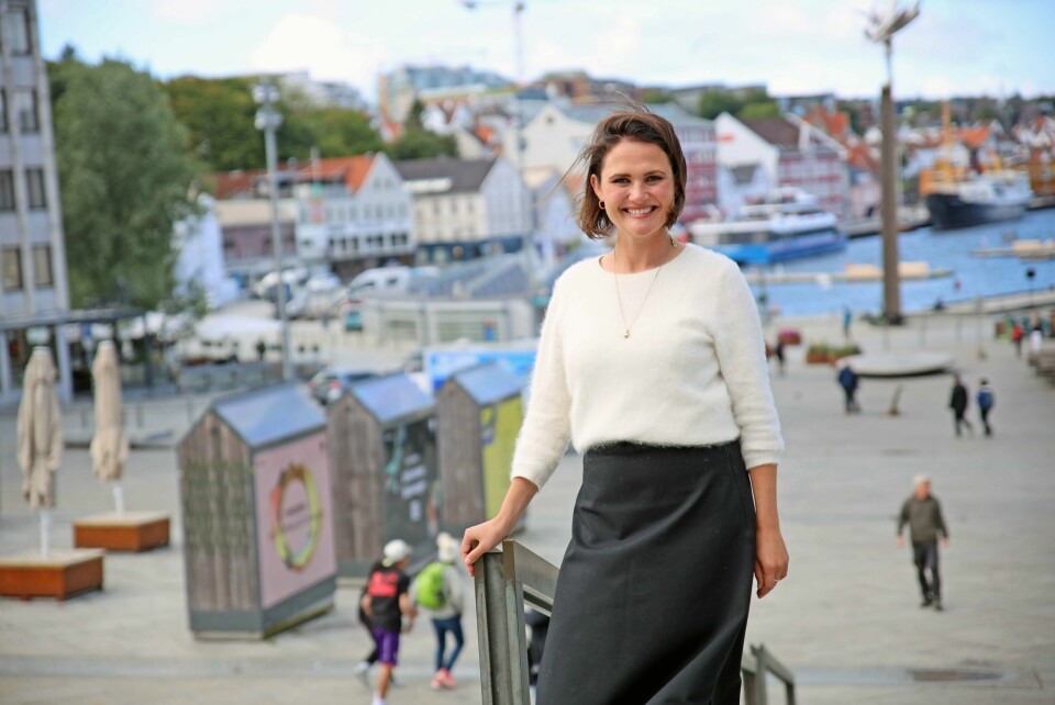 Ordfører Kari Nessa Nordtun ved Torget i Stavanger kan smile av den siste målingen Respons Analyse har gjort for VG i Stavanger. Ordfører Kari Nessa Nordtun ved Torget i Stavanger.