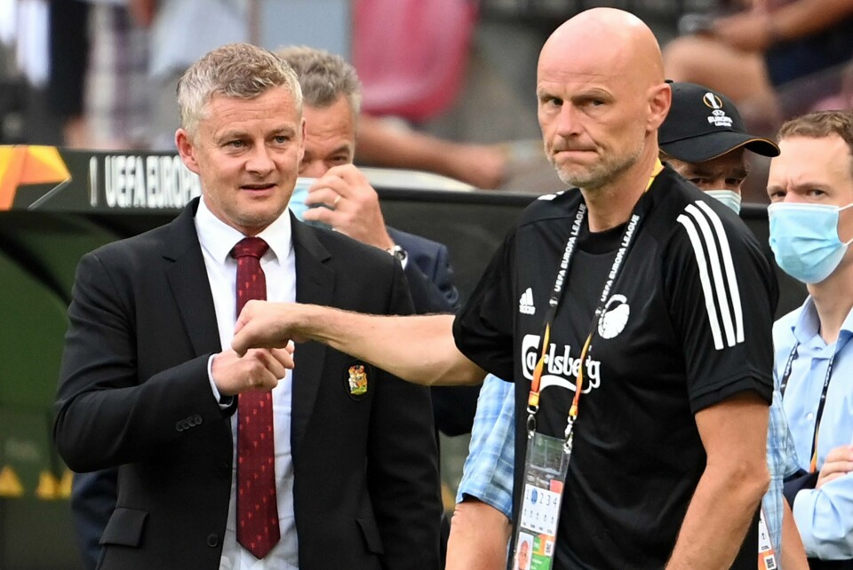 Ole Gunnar Solskjær (t.v.) takket nei til å bli kollega med Ståle Solbakken i NFF Ole Gunnar Solskjær (t.v.) takket nei til å bli kollega med Ståle Solbakken i NFF. Foto: Federico Gambarini/DPA / NTB