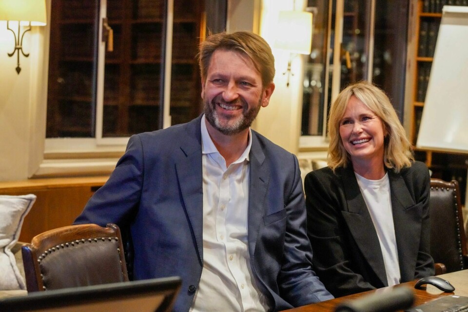 Eirik Lae Solberg (H) og Anne Lindboe (H) på Høyres valgvake på Høyres Hus i Oslo under kommunevalget 2023 mandag kveld. Eirik Lae Solberg (H) og Anne Lindboe (H) på Høyres valgvake på Høyres Hus i Oslo under kommunevalget 2023 mandag kveld.
