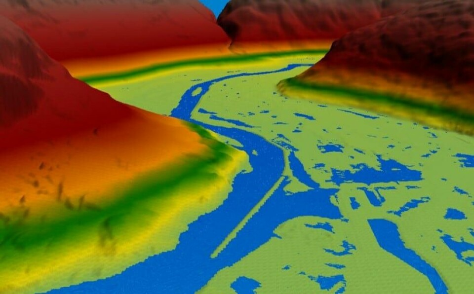 Slike digitale modeller brukes i SamVann-prosjektet for å simulere vannets vei gjennom terrenget. Dermed kan forskerne finne ut hvilke områder som vil bli oversvømt hvis flommen kommer, og dermed også hvilke bygninger, veier og andre ting som kan bli rammet av flommen. Slike digitale modeller brukes i SamVann-prosjektet for å simulere vannets vei gjennom terrenget. Dermed kan forskerne finne ut hvilke områder som vil bli oversvømt hvis flommen kommer, og dermed også hvilke bygninger, veier og andre ting som kan bli rammet av flommen.