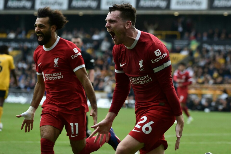 Mohamed Salah og Andy Robertson var nøkkelmenn i Liverpools snuoperasjon mot Wolves. Mohamed Salah og Andy Robertson var nøkkelmenn i Liverpools snuoperasjon mot Wolves. Foto: Rui Vieira / AP / NTB