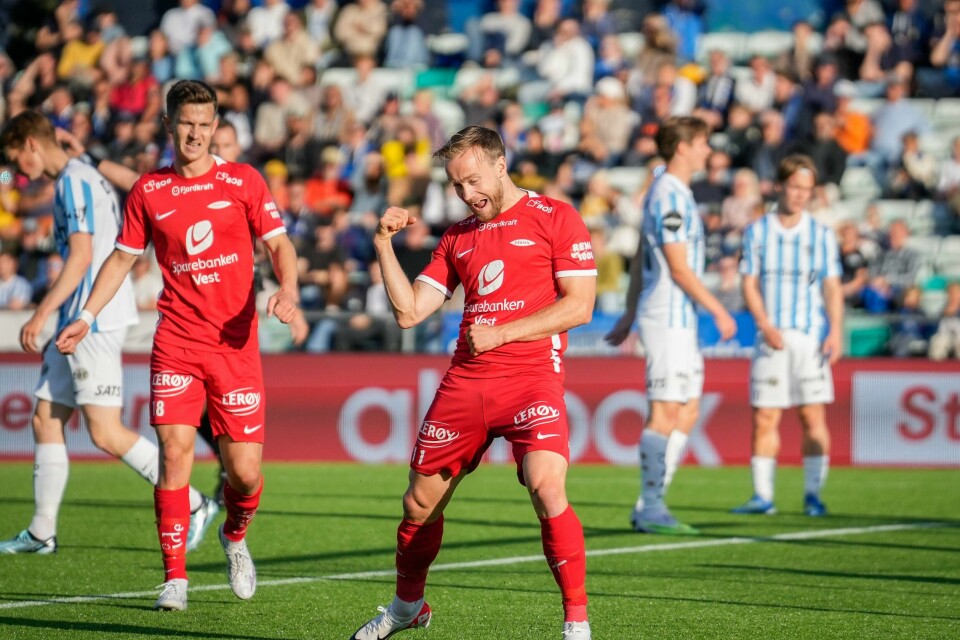 Branns Bård Finne etter 0-1-målet mot Stabæk. Branns Bård Finne etter 0-1-målet mot Stabæk. Foto: Javad Parsa / NTB