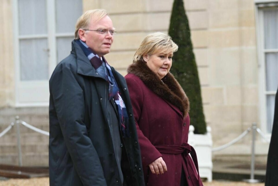 Sindre Finnes og Høyre-leder Erna Solberg.