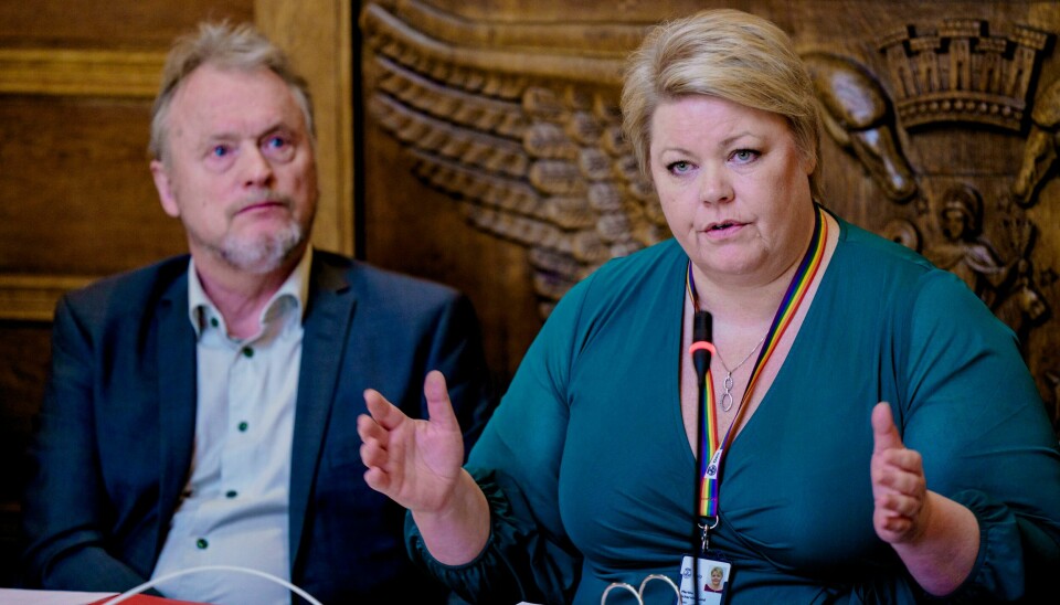 Byrådsleder i Oslo kommune, Raymond Johansen, og Marthe Scharning Lund, byråd for helse, eldre og innbyggertjenester i Oslo, her fra en høring om helsehusene i Oslo kommune. Marthe og Raymond