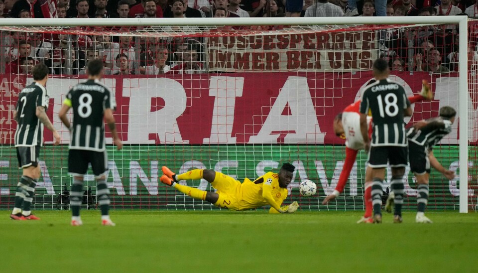André Onana gjorde en blemme som ga Bayern München 1-0-ledelse i mesterligaen. André Onana gjorde en blemme som ga Bayern München 1-0-ledelse i mesterligaen. Foto: Matthias Schrader / AP / NTB