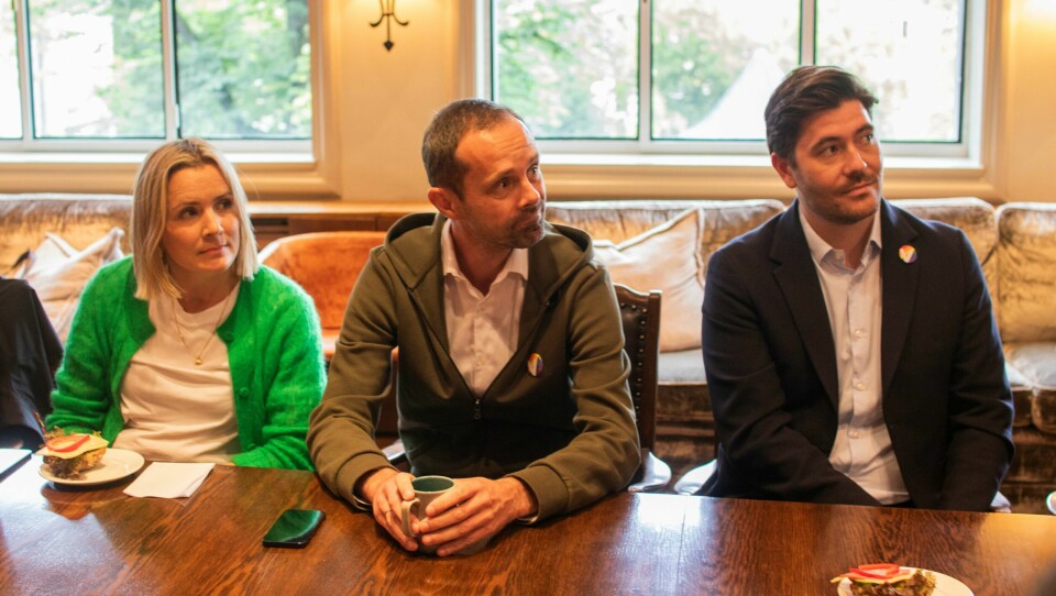 Venstres delegasjon i sonderingene var Marit Kristine Vea, Hallstein Bjercke (i midten) og fylkesleder Grunde Almeland. Venstre