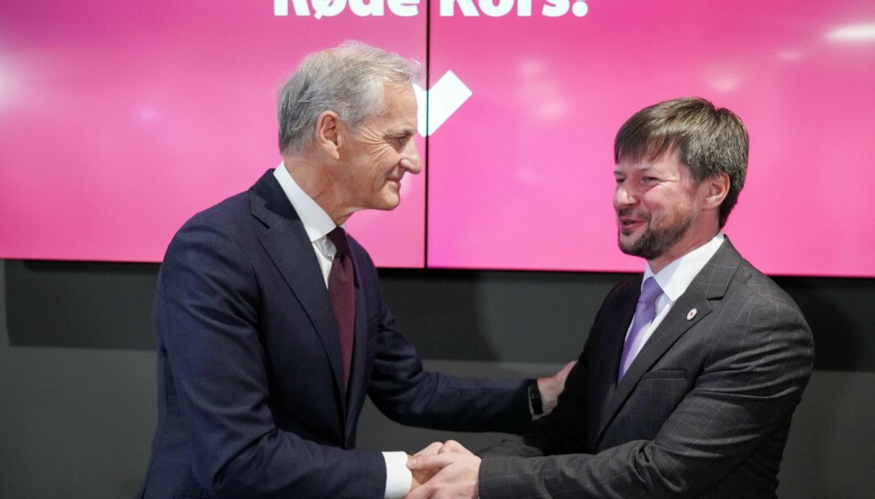 Statsminister Jonas Gahr Støre møter generalsekretær i Røde Kors i Ukraina, Makym Dotsenko. Statsminister Jonas Gahr Støre møtte generalsekretær i Røde Kors i Ukraina, Makym Dotsenko mandag morgen. Foto: Ole Berg-Rusten / NTB