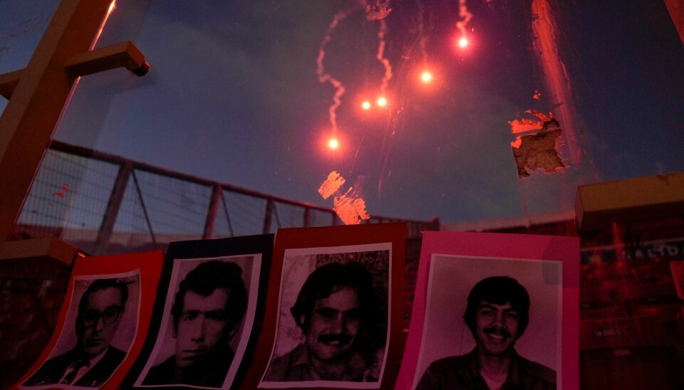 Chile markerte nylig 50 år siden militærkuppet. Bildet viser portretter av folk som forsvant mens Augusto Pinochet var diktator. Chile markerte nylig 50 år siden militærkuppet. Bildet viser portretter av folk som forsvant mens Augusto Pinochet var diktator.