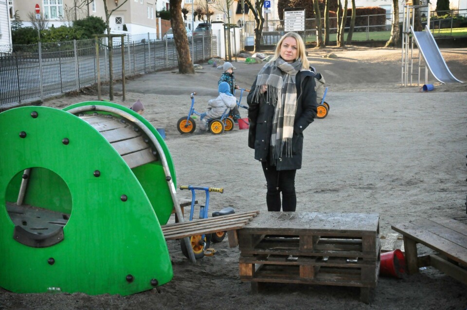 Mette Berger Gulbrandsen i Solvang barnehage i Stavanger. Foto: Stein Roger Fossmo