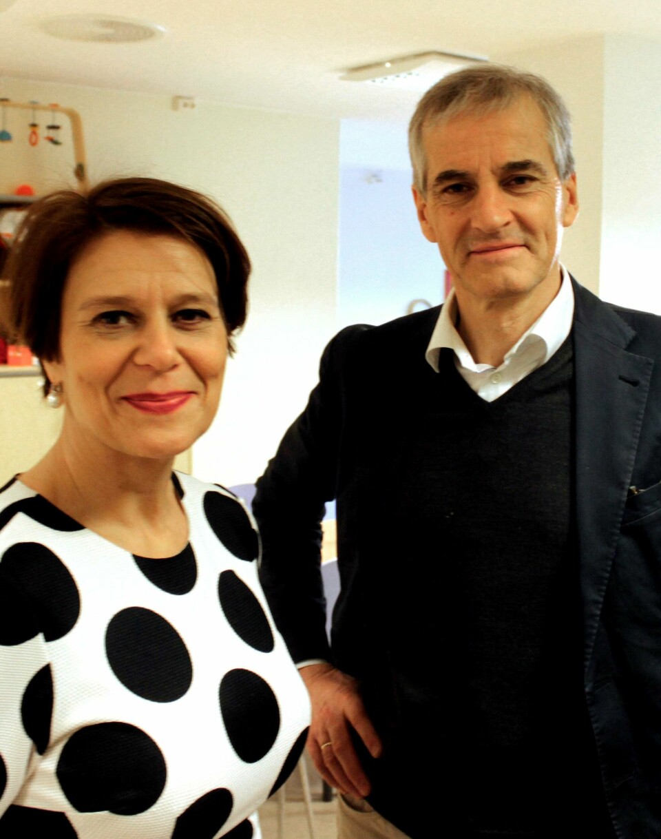 VERVERE: Byråd Tone Tellevik Dahl og Ap-leder Jonas Gahr Støre besøkte den åpne barnehagen på Lindeberg i går.